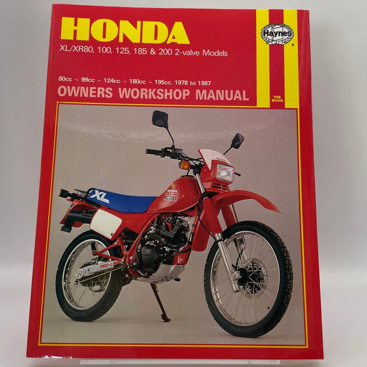 Honda XL/XR80, 100, 125, 185 and 200 2-valve Models; 80cc, 99cc, 124cc, 180cc and 195cc; 1978 to 1987 (Haynes)