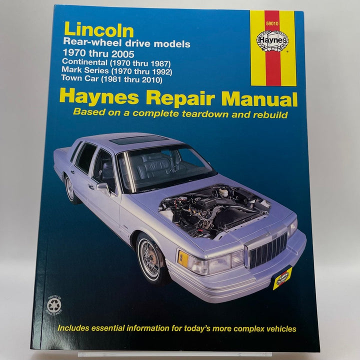 Lincoln rear-wheel drive automotive – Reparaturanleitung (Haynes)