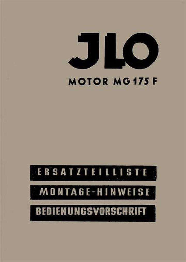 ILO MG175F Bedienung Montage Ersatzteile, Titelseite
