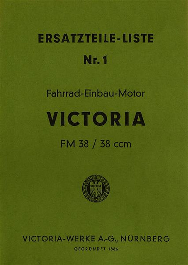 Victoria FM38 Fahrrad-Einbau-Motor Ersatzteilkatalog, Titelseite
