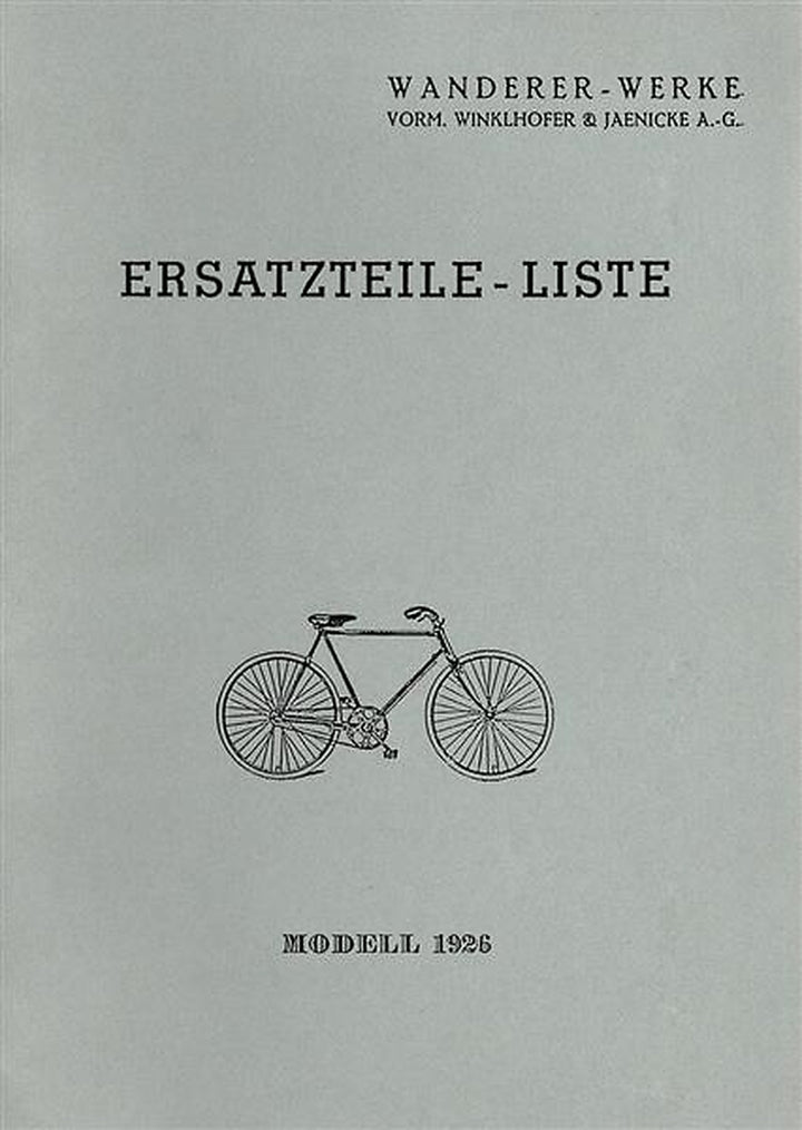 Wanderer Fahrräder 1926 Ersatzteilkatalog, Titelseite
