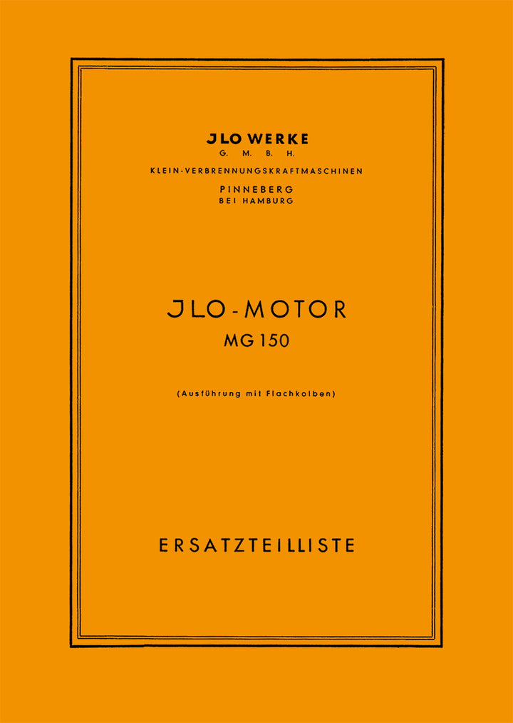 ILO MG 150 mit Flachkolben Ersatzteilkatalog, Titelseite