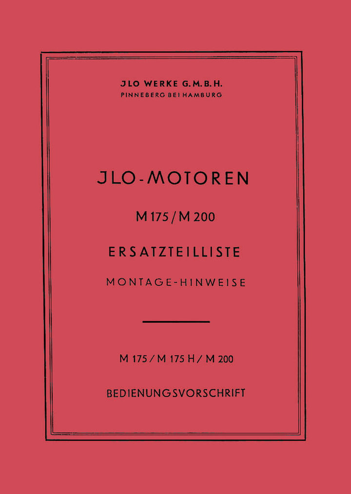 ILO M175 M175H M200 Betriebsanleitung, Reparaturanleitung, Ersatzteilliste, Titelseite