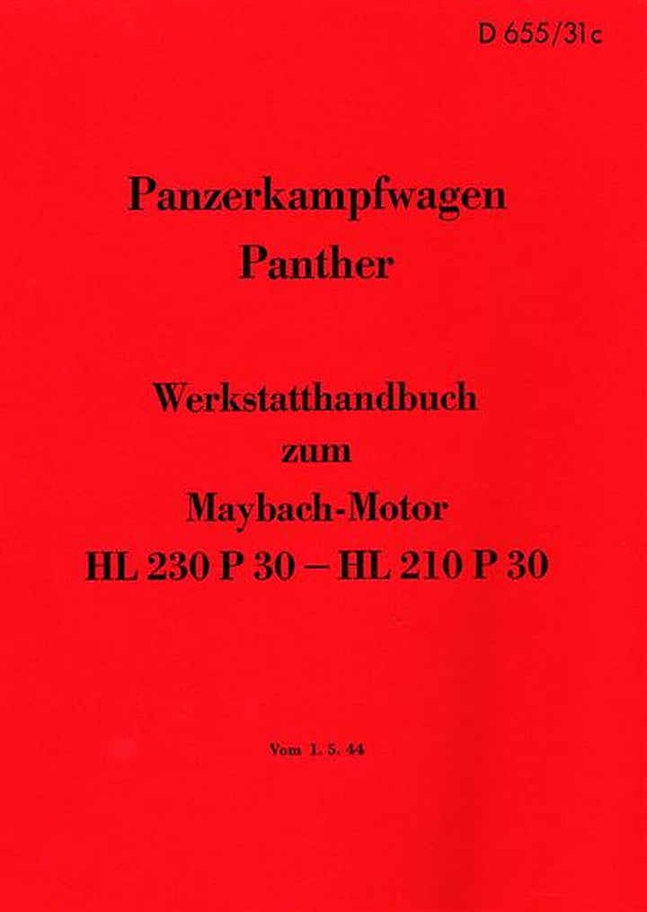 Panzerkampfwagen Panther Maybach-Motor Werkstatthandbuch, Titelseite
