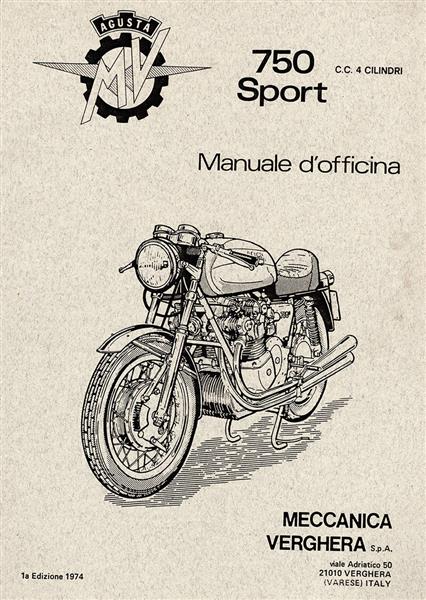 MV Agusta 750 Sport 4-Zylinder Reparaturanleitung, Titelseite