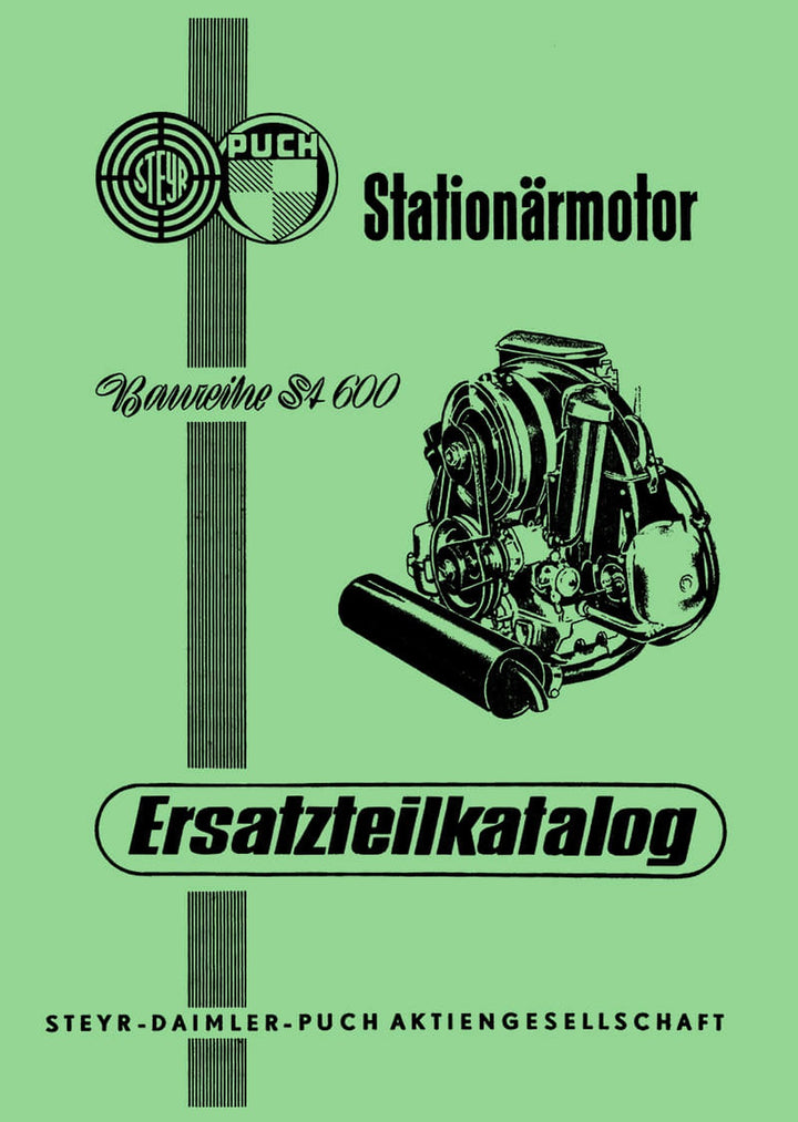 Puch Stationärmotor ST 600, Ersatzteilkatalog, Titelseite