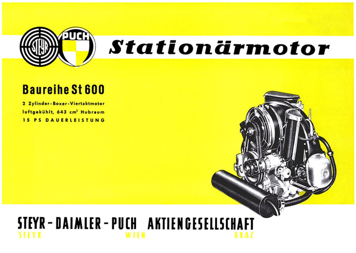 Puch ST 600 Stationärmotor Prospekt, Titelseite