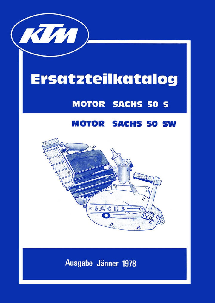 Sachs 50 S und 50 SW (z.B. für KTM), Ersatzteilkatalog, Titelseite