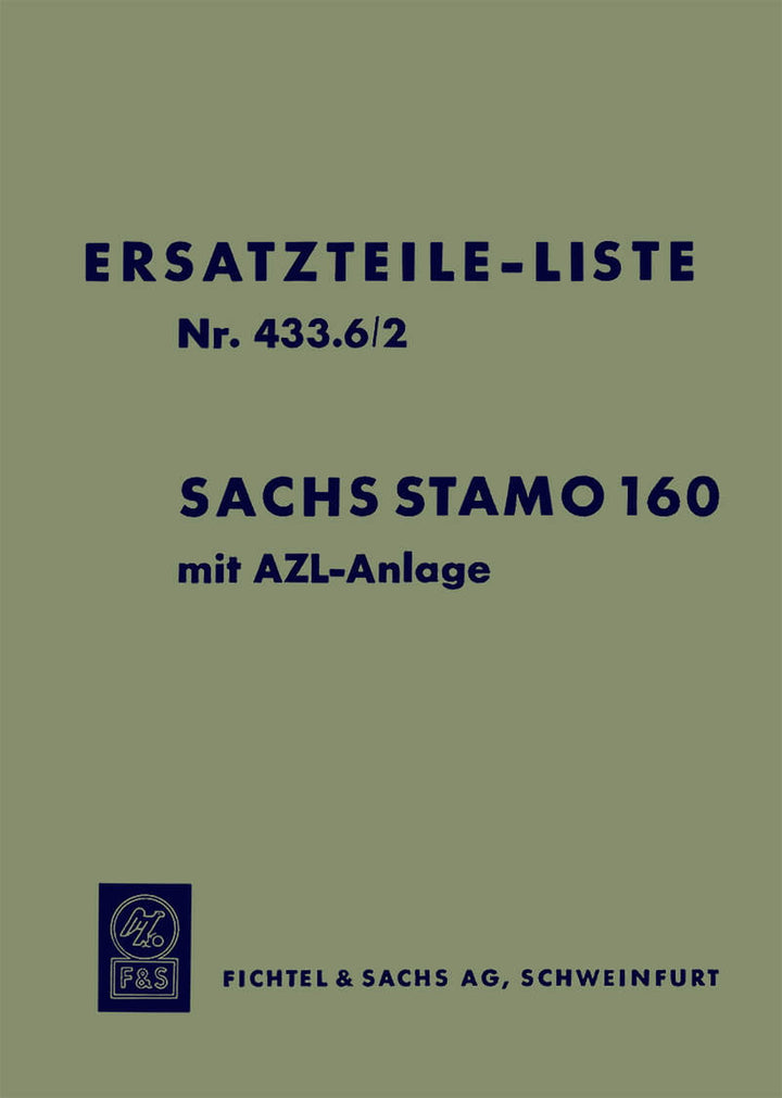 Sachs Stamo 160 mit AZL-Anlage Ersatzteilliste, Titelseite