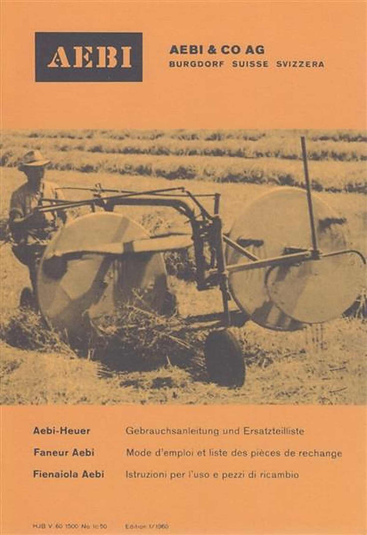 Aebi Heuer Gebrauchsanleitung und Ersatzteilliste, Buchcover