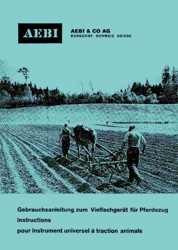 Aebi Vielfachgerät für Pferdezug Betriebsanleitung, Buchcover