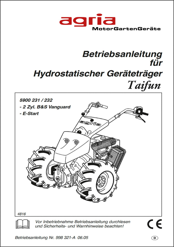 Agria 5900 231 und 5900 232 Taifun Betriebsanleitung, Buchcover