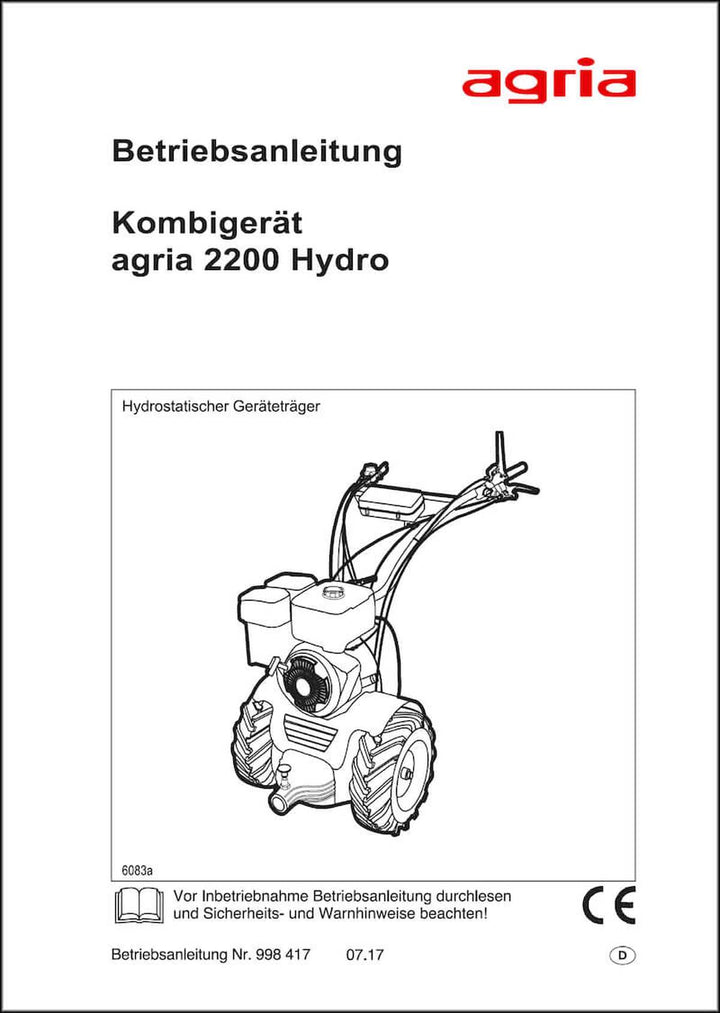 Agria 2200 Hydro Betriebsanleitung, Buchcover