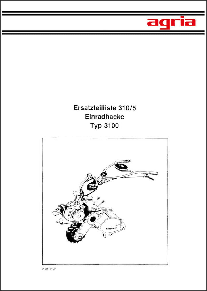 Agria 3100 Ersatzteilliste, Buchcover