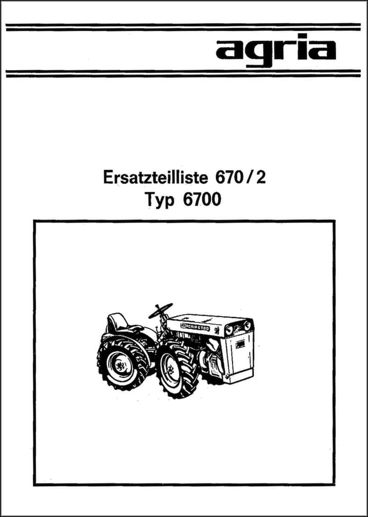 Agria 6700 Ersatzteilliste, Buchcover