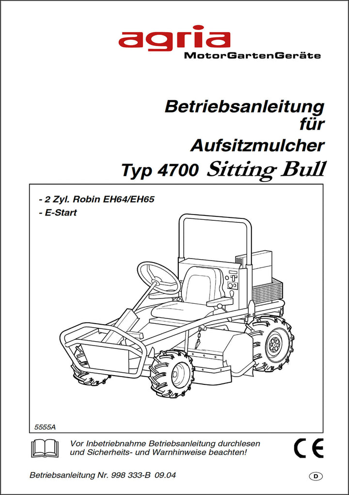 Agria 4700 Sitting Bull Betriebsanleitung, Buchcover