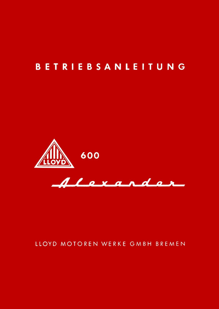 Lloyd Alexander 600 LP/ LS/ LC Betriebsanleitung, Buchcover