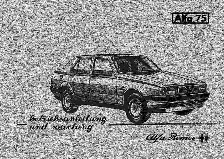 Alfa Romeo 75 Betriebsanleitung, Buchcover