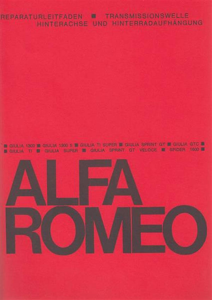 Alfa Romeo Giulia und Spider, Reparaturleitfaden, Buchcover