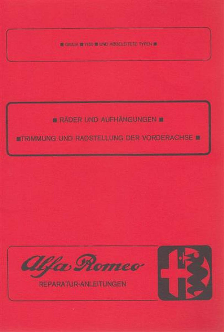 Alfa Romeo Giulia,1750 und abgeleitete Typen, Reparatur-Anleitungen, Buchcover