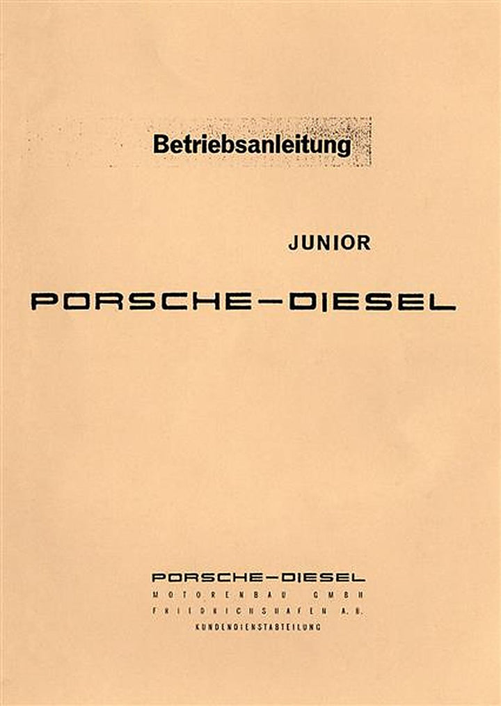 Porsche Diesel-Traktor Junior Betriebsanleitung, Buchcover