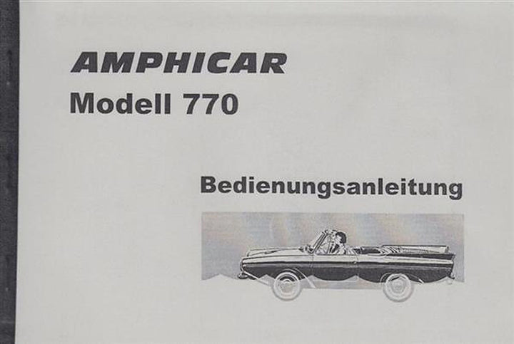 Amphicar Modell 770 Bedienungsanleitung, Buchcover