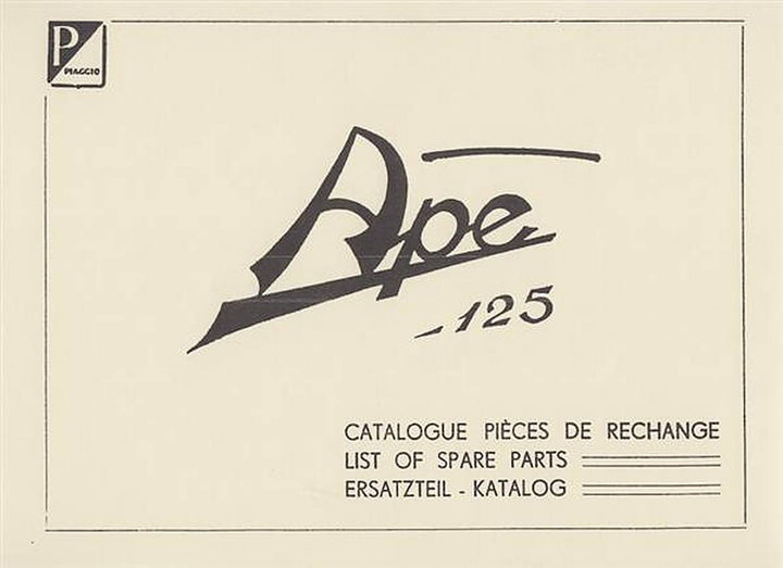 Piaggio Ape 125 (Dreiradfahrzeug), Ersatzteil-Katalog, Buchcover