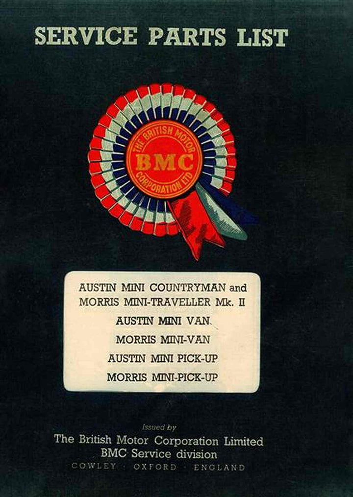 Austin Mini Service Parts List, Buchcover