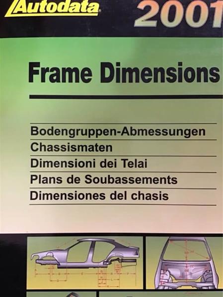 Autodata 2001 Frame Dimensions - Bodengruppen Abmessungen - gedrucktes Buch zum Bestpreis! - verwuester.net