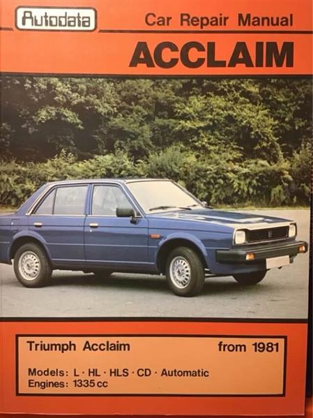 Autodata Triumph Acclaim 1981 Workshop Manual - gedrucktes Buch zum Bestpreis! - verwuester.net