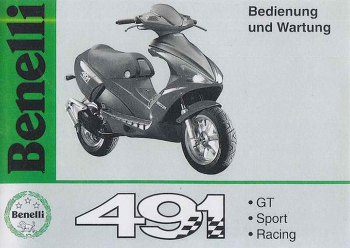 Benelli 491 GT, Sport und Racing, Bedienung und Wartung, Buchcover