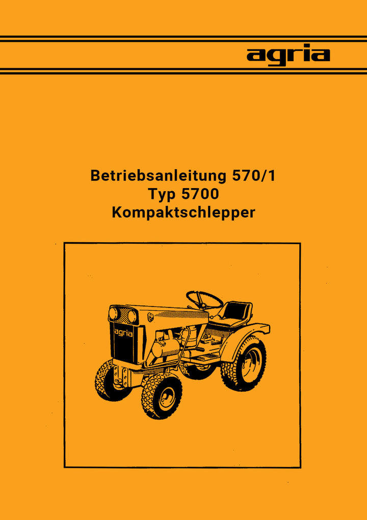 Agria 5700 Betriebsanleitung, Buchcover