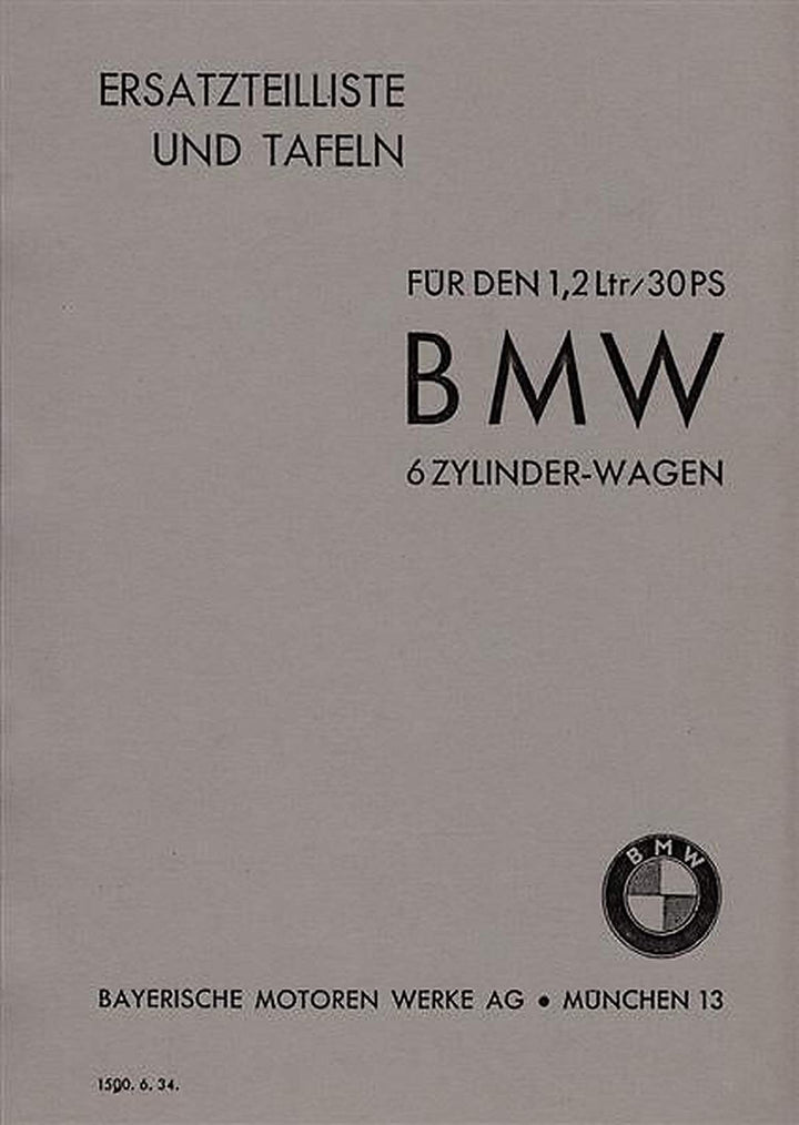BMW 1.2 Ltr. Ersatzteilkatalog, Buchcover