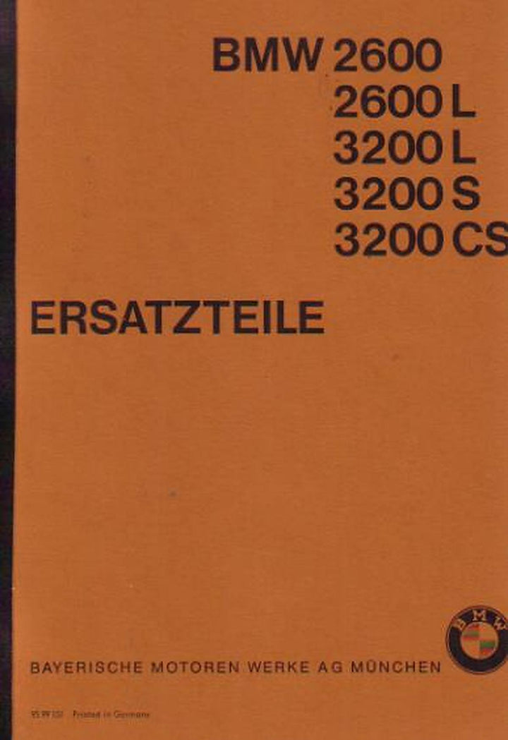 BMW 2600 und 3200 V8-Motor Ersatzteilkatalog, Buchcover