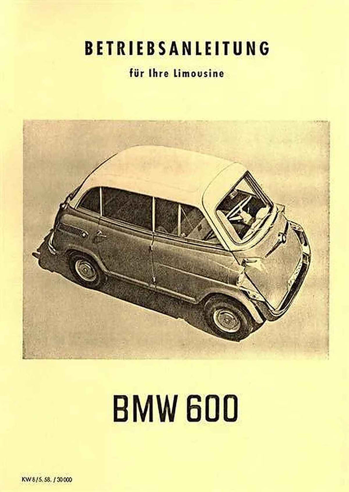 BMW 600 Bedienungsanleitung, Buchcover