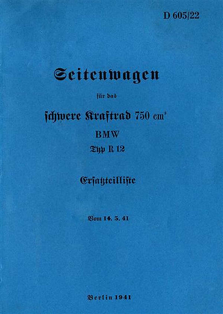 BWM R12 Seitenwagen Ersatzteilliste, Buchcover