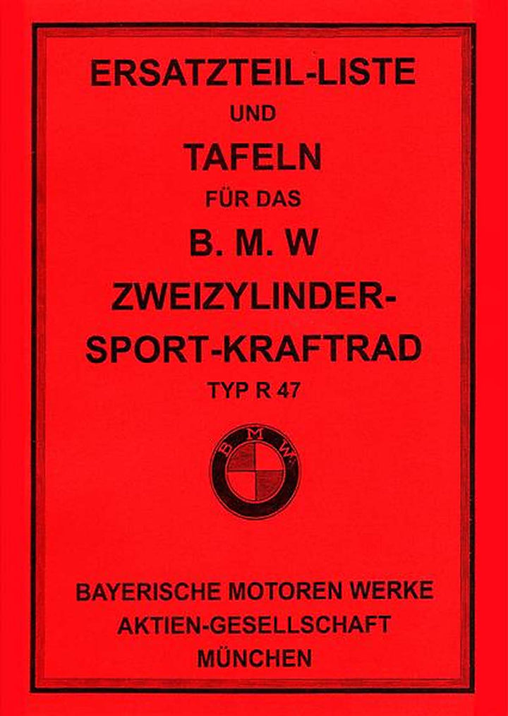 BMW R47 Ersatzteilkatalog, Buchcover