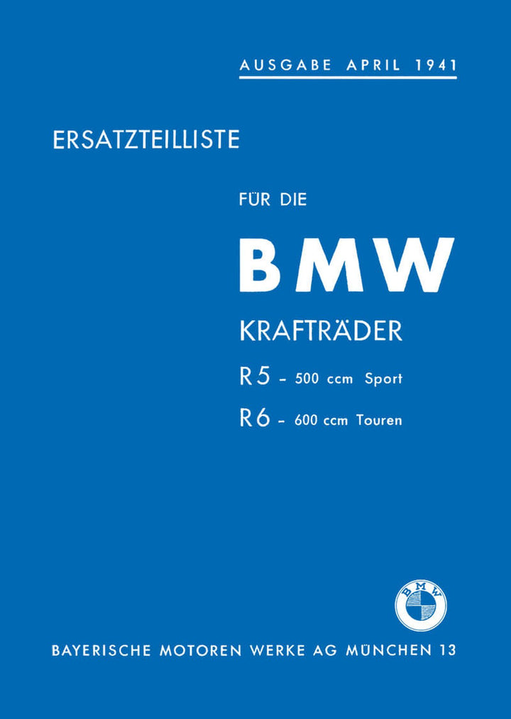 BMW R5 und R6 Ersatzteilkatalog, Buchcover