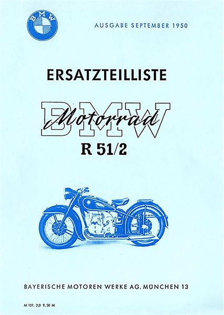 BMW R51/2 Ersatzteilkatalog, Buchcover