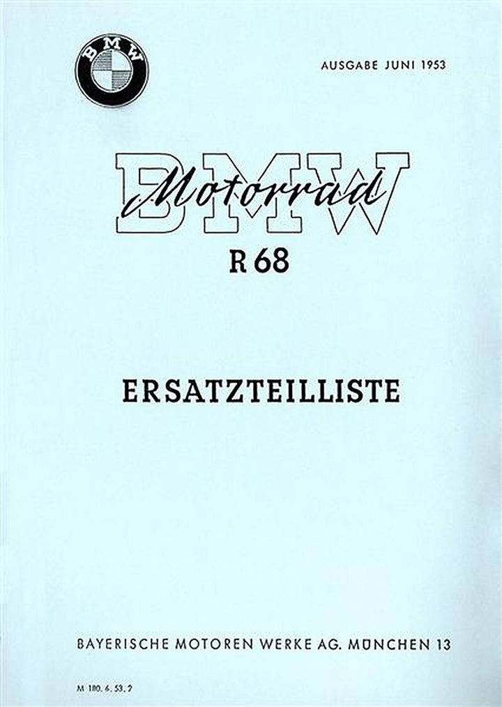 BMW R68 Eratzteilkatalog, Buchcover