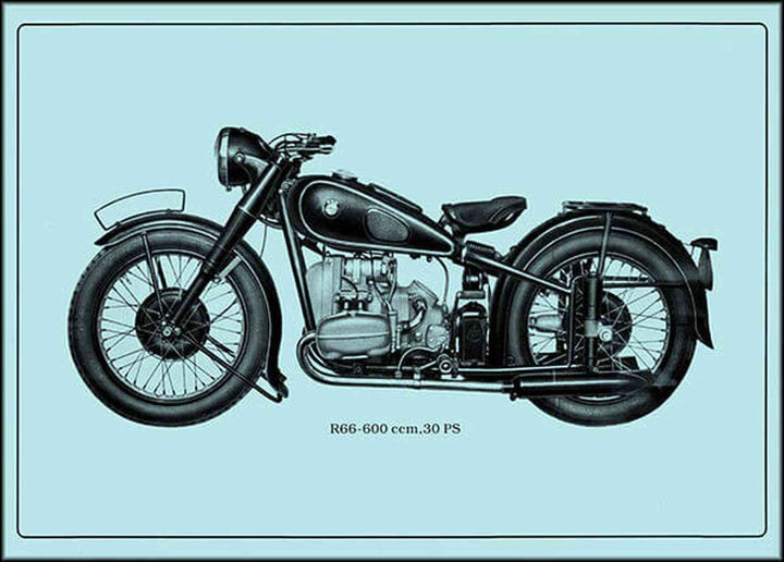 BMW R66 Motorrad Poster, Poster-Motiv