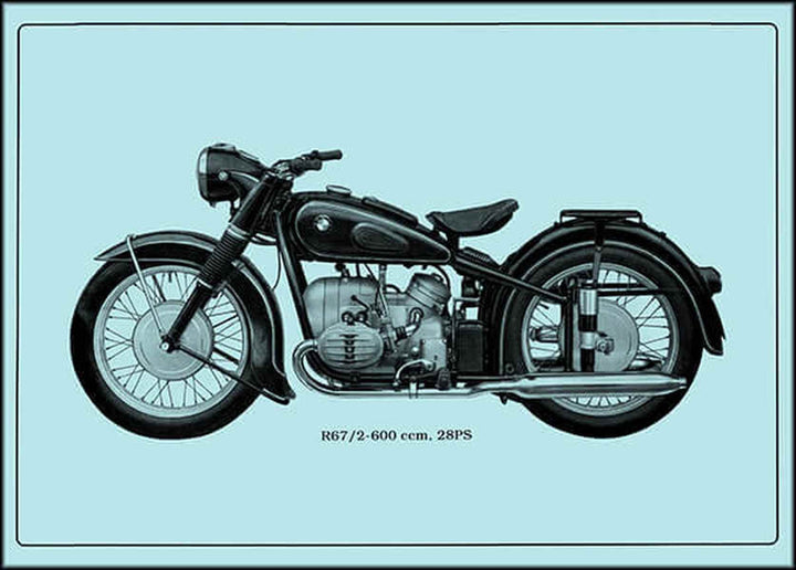 BMW R67/2 Motorrad Poster, Poster-Motiv