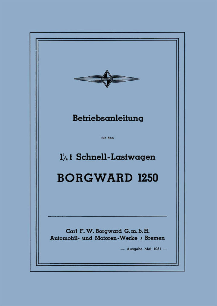 Borgward 1250 Betriebsanleitung, Buchcover