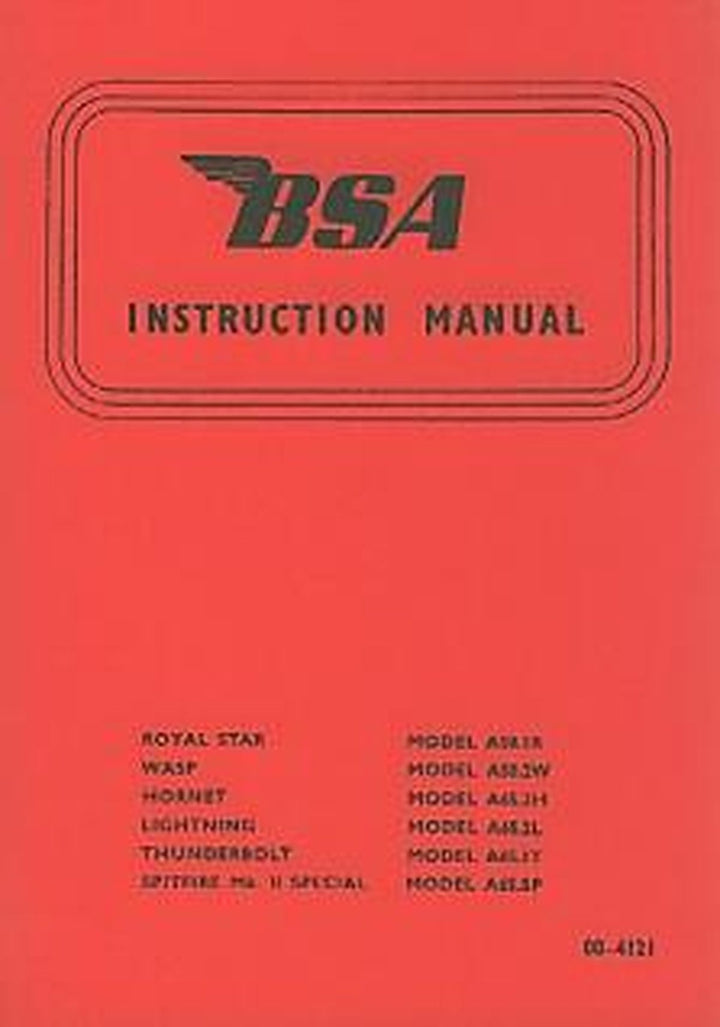 BSA Motorcycles, Typen Royal Star, Wasp, Hornet, Lightning, Thunderbolt, Spitfire MK ii Special, Betriebsanleitung, Buchcover