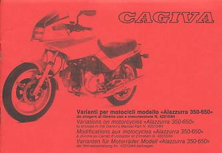 Cagiva Alazurra 350-650 Zusatz-Betriebsanleitung, Buchcover