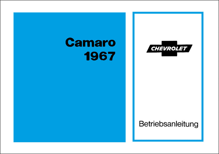 Cover der Chevrolet Camaro 1967 Betriebsanleitung