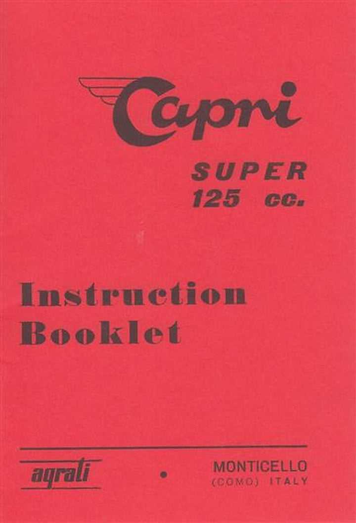 Capri Super 125 cc Instruction Booklet, Buchcover