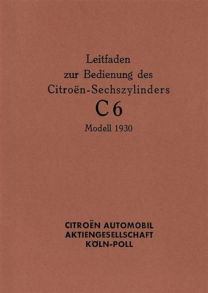 Citroen C6 Betriebsanleitung, Buchcover