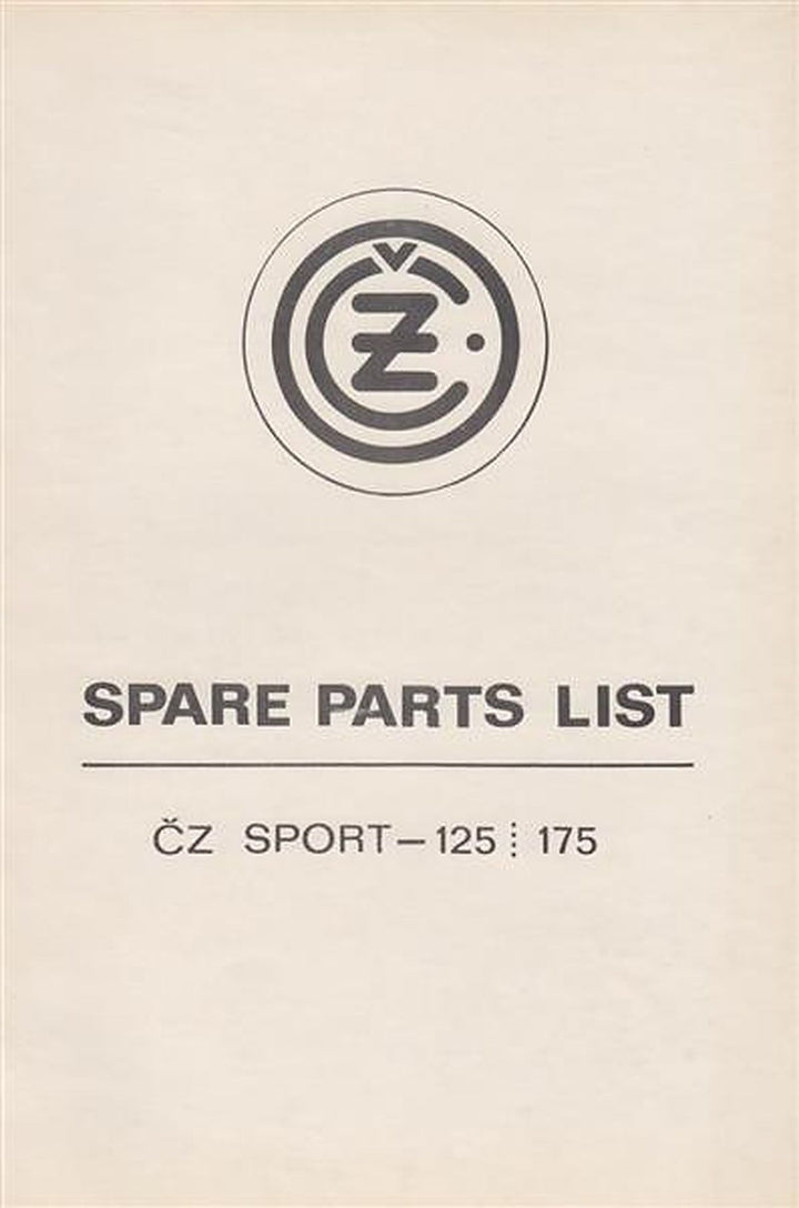 CZ 125/175 Sport, Typ 476/477, Spare parts list, Buchcover