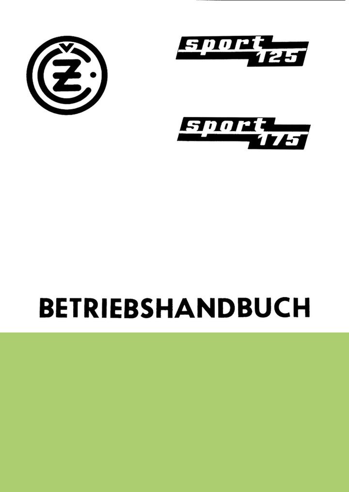 CZ 125 Sport und 175 Sport Betriebshandbuch, Buchcover